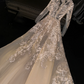 Apricot V-neck fitted waist long ball gown/bridal dress R8726