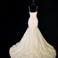 White halter-neck fitted bodycon long ball gown R8697