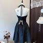 Black lace tube top high waist slim fit short skirt homecoming dress R4369