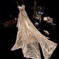 Champagne-colored halter-neck, sexy, high-waisted, elegant long ball gown R6949