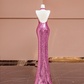 Light purple halter-neck sequined fitted waist bodycon sexy long ball gown, bridal dress R8390