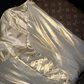 Champagne-colored halter-neck rhinestone-embellished fitted long ball gown R6868