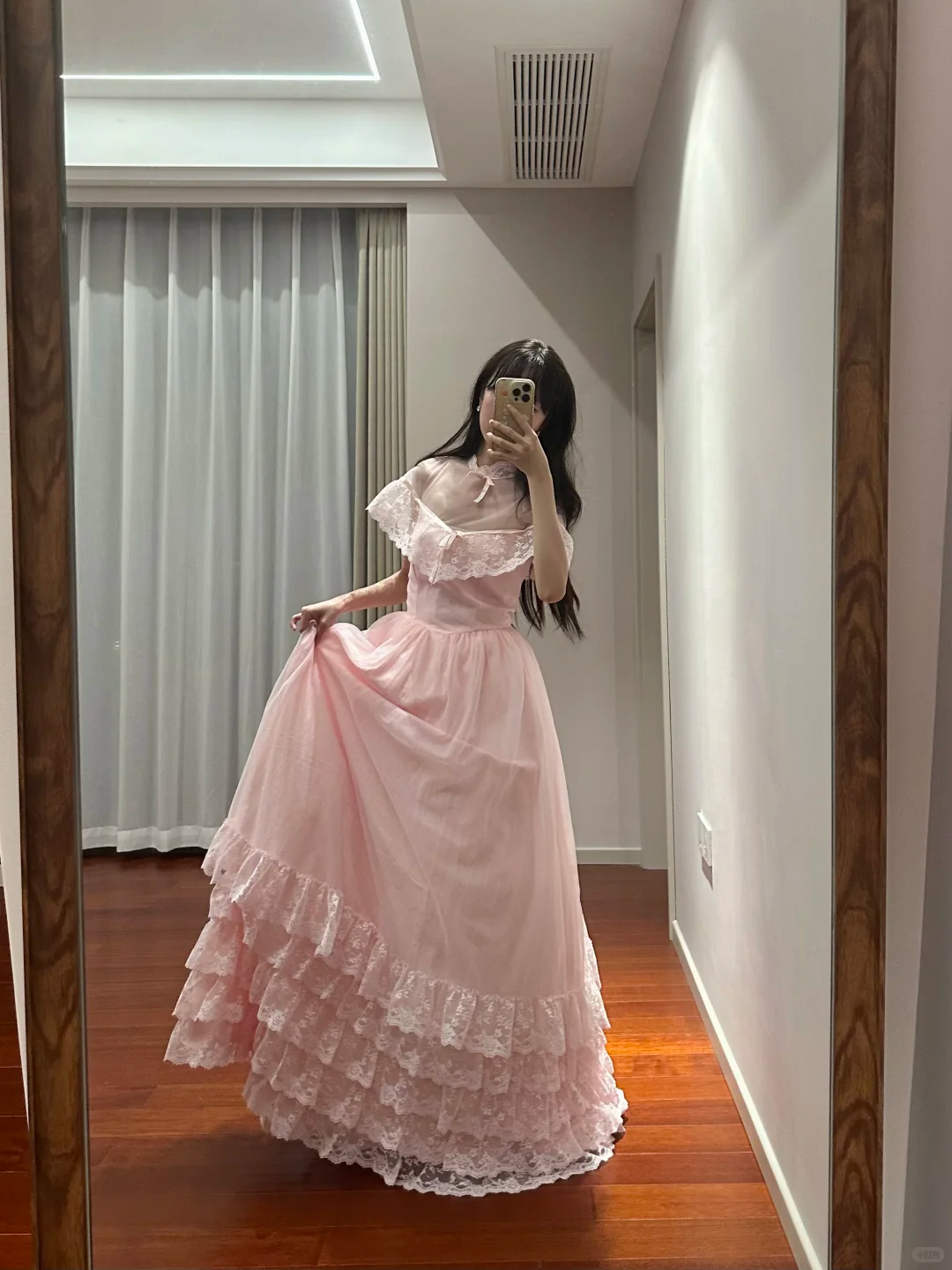 Light pink fitted waist, long ball gown/bridal dress R8846