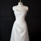 White strapless fitted long ball gown/bridal dress R8966