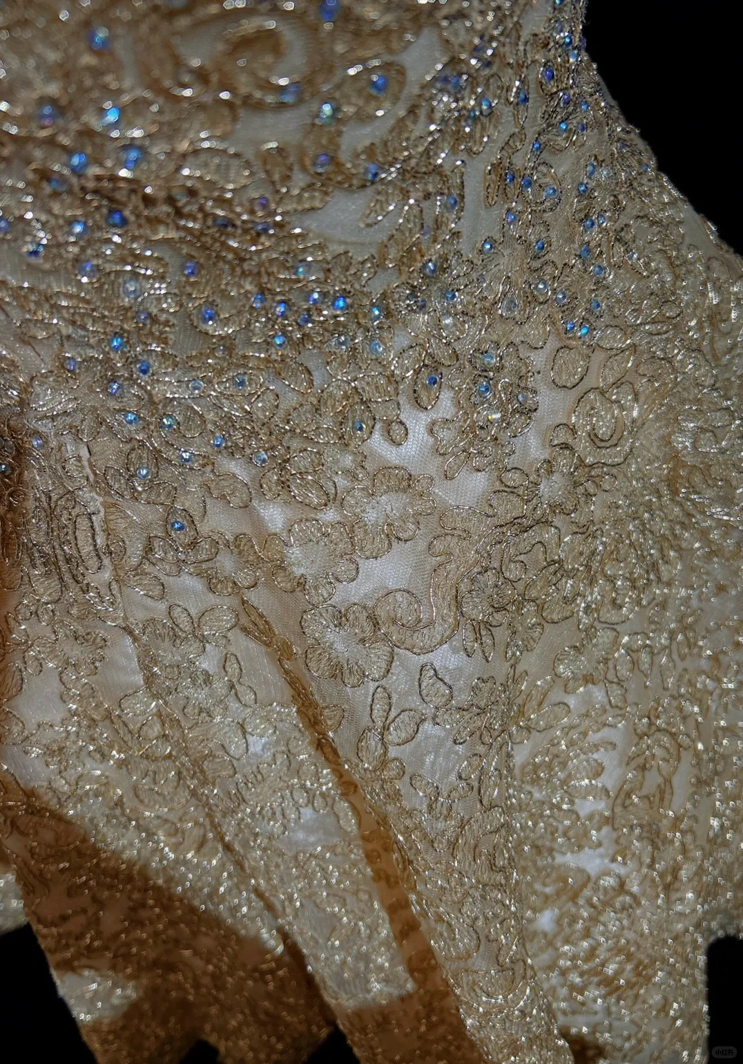 Gold lace hollow strap waist A-line princess short dress homecoming dress R4897