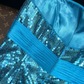 Blue strapless sequined fitted long ball gown R6989