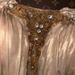Champagne-colored halter-neck, sexy, high-waisted, elegant long ball gown R6949