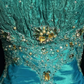 Lake blue tube top waist pleated hip skirt homecoming dress R4937