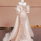 Light pink strapless fitted sequined long ball gown, bridal dress R8357