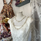 White suspender waist slim satin A-line maxi ball gown R6150