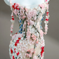 Pink suspender three-dimensional small flower waist slim hip long skirt, prom dress R5639
