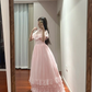 Light pink fitted waist, long ball gown/bridal dress R8846