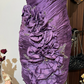 Purple asymmetrical neckline three-dimensional flower pleated waist hip sexy short skirt homecoming dress R4246