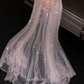 Light pink sequined fitted long ball gown/bridal dress R8816