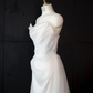 White strapless fitted long ball gown/bridal dress R8966