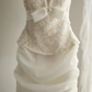 White halter-neck embroidered sexy top with an elegant fishtail skirt for a long ball gown R6750
