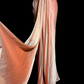 Orange halter-neck fitted backless sexy long ball gown R6670