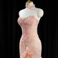 Light pink strapless fitted waist bodycon long ball gown/bridal dress R8936