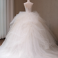 White tube top waist puffy skirt tulle bridal dress R5716