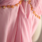 Pink halter neck high waist design long ball gown R6829