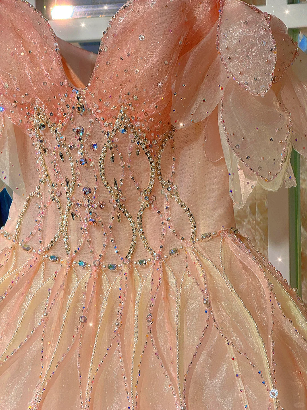 Pink suspenders, diamonds, waist-slimming, flower bud skirt, short skirt, homecoming dress R4170