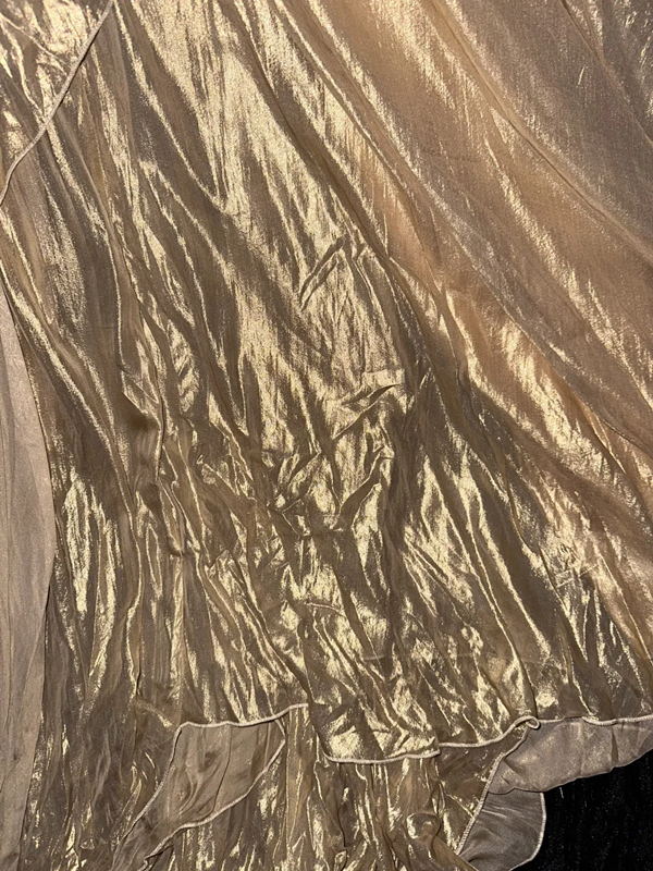 Champagne-colored halter-neck, sexy, high-waisted, elegant long ball gown R6949