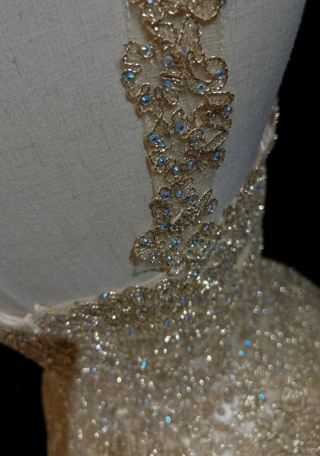 Gold lace hollow strap waist A-line princess short dress homecoming dress R4897