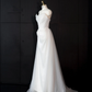 White strapless fitted long ball gown/bridal dress R8966