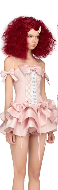 Pink halter neck slim waist sexy cake skirt homecoming dress R4408