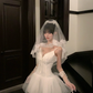 White halter sweetheart neckline waist slim fit tutu skirt homecoming dress R5059