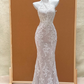 White lace halterneck slim waist hip long dress bridal gown R5757