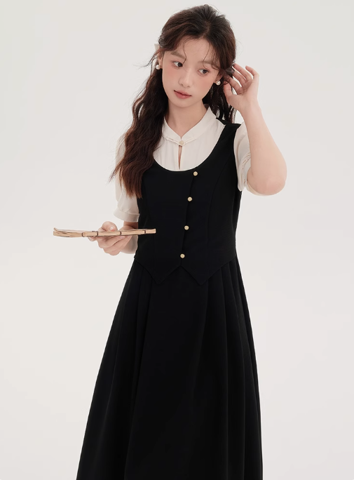 Teachers' teaching dress 2025 new improved cheongsam dress long skirt R2381