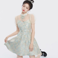 Chinese style improved cheongsam collar top suspender dress summer two-piece suit R4115