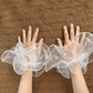 Bridal mesh pearl sleeves, beaded fashionable sleeves, wedding dress, matching thin gauze sleeves     S6252