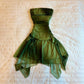 Green forest style tube top waist sexy mini skirt homecoming dress R2615