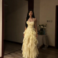 White halter neck, fitted waist, long, elegant ball gown R8071