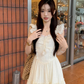 French style petite princess dress with slim waist and flying sleeves R1709
