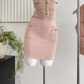 Korean style sleeveless temperament hyperbolic knitted fashion suit two-piece suit for women R0290
