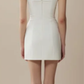 White suspender lace sexy waist slimming hip skirt homecoming dress R4364
