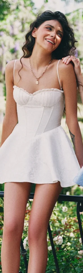 White halter waist sexy A-line big swing skirt short skirt homecoming dress R4571