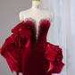 Red strapless, fitted, bodycon, long mermaid skirt ball gown/bridal dress R9027