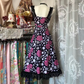 Retro print halter-neck fitted polka dot midi ball gown R7817