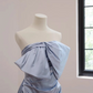 Light blue strapless fitted waist sexy long ball gown R8542