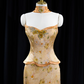 Yellow strapless fitted long ball gown/bridal dress R8937
