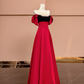Red off-the-shoulder fitted A-line long ball gown R8416