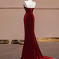 Red strapless, fitted, long, sexy ball gown/bridal dress R8358