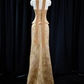 Yellow strapless fitted long ball gown/bridal dress R8937