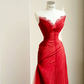 Red tube top pleated waist slim sexy long skirt, prom dress R5676