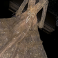 Gold V-neck long-sleeved fitted long sexy ball gown/bridal dress R8757