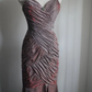 Dark red halter-neck, fitted, pleated, fishtail skirt, long ball gown R6751